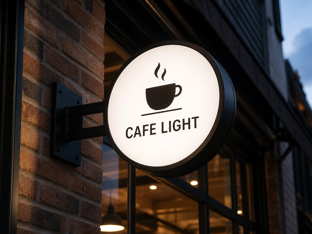 Round Cafe Light Box
